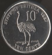 ERITREA 10 CENTS 1997 KM# 45 ANIMAL Ostrich AUTRUCHE - Eritrea