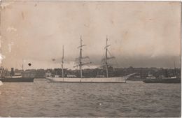 Carte Photo Marine 1920's RPPC Navy Norway Norge Ship Voilier à Identifier Danmark Denmark - Voiliers