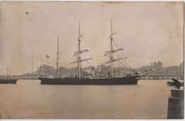 Carte Photo Marine 1920's RPPC Navy Norway Norge Ship Voilier à Identifier Denmark Danmark - Sailing Vessels