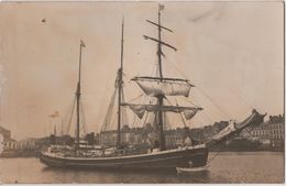 Carte Photo Marine 1920's RPPC Navy Norway Norge Ship Voilier Emmanuel - Ex Evy Et Jondal Le Havre ? Denmark Danmark - Segelboote