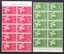 Italy 1961 Europa, Mint No Hinge, Blocks Of 10, Sc# , SG , Yt 858-859 - 1961-70:  Nuovi