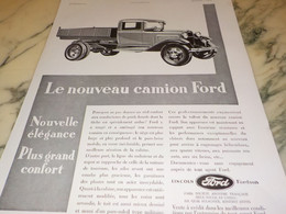 ANCIENNE PUBLICITE CAMION FORD  1930 - Camion