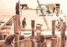 Norge Norway 1997 Posten 350 Years Anniversary, Reconstruction After World War II MK With Mi 1249, Cancelled - Cartes-maximum (CM)