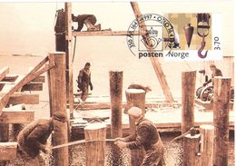 Norge Norway 1997 Posten 350 Years Anniversary, Reconstruction After World War II MK With Mi 1249, Cancelled - Maximumkarten (MC)