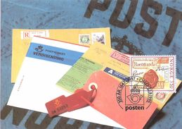 Norge Norway 1995 Norwegian Post 350 Years,  Value Letters, Registered Letters, MK 1190, Maximumcard MK 3 - Maximumkaarten