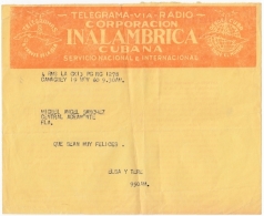 TELEG-221 CUBA (LG-1237) TELEGRAMA CORPORACION INALAMBRICA RADIO 1960. TELEGRAFO TELEGRAPH. - Telegraphenmarken