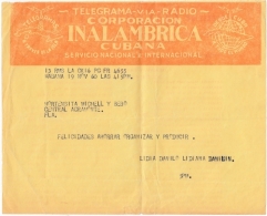 TELEG-222 CUBA (LG-1238) TELEGRAMA CORPORACION INALAMBRICA RADIO 1960. TELEGRAFO TELEGRAPH. - Telegraphenmarken