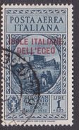 Italy-Colonies And Territories-Aegean General Issue-Rodi A16 1932 Air Mail Garibaldi 1Lira+25c Blue Used - General Issues