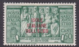 Italy-Colonies And Territories-Aegean General Issue-Rodi A 48 1938 Air Mail Augustus 50c Green MH - Emissions Générales