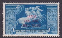 Italy-Colonies And Territories-Aegean General Issue-Rodi A49 1938 Air Mail Augustus 80c Blue MH - General Issues