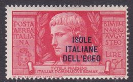 Italy-Colonies And Territories-Aegean General Issue-Rodi A51 1938 Air Mail Augustus 5 Lira+1 Lila Red MH - General Issues