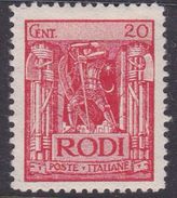 Italy-Colonies And Territories-Aegean General Issue-Rodi S4 1929 Pictorials Perf 11  2oc Red MH - Emissions Générales