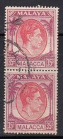 35c Pair Malacca Used 1949, King George VI Definitives, Malaya - Malacca