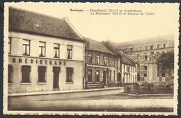 CPA   BEERINGEN  AStandbeeld 1914-18 En Kredietbank - Le Monument 1914-18 Et Banque De Crédit - Beringen