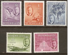 Seychelles 1952 5 Values To 18c Mounted Mint - Seychelles (...-1976)