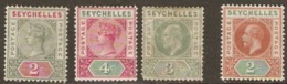 Seychelles 4 Odd  Values Mounted Mint - Seychelles (...-1976)