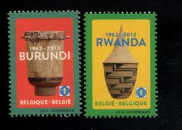 466709239 BELGIE 2012 *** MNH OCB 4240  4241 RWANDA EN BURUNDI 50 Jaar Onafhankelijkheid - Unused Stamps