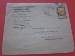 Tananarive Madagascar 1931 Timbre Sel Sur Lettre à Entête  France (ex-colonie & Protectorat 1889-1939 Lettre & Document - Lettres & Documents