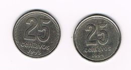 ) ARGENTINA  2 X 25  CENTAVOS  1993/94 - Argentina