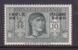 Italy-Colonies And Territories-Aegean General Issue-Rodi S44 1932 Dante Alighieri 10c Olive MH - Emissions Générales