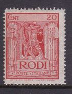 Italy-Colonies And Territories-Aegean General Issue-Rodi S58 1932 Pictorials Perf 14 20c Red MH - Emissions Générales