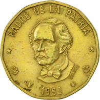 Monnaie, Dominican Republic, Peso, 1993, TTB+, Laiton, KM:80.2 - Dominicana
