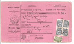 Finland.Postförskottadreskort  20P Block Of Four + 5P 1912 - Covers & Documents