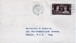 GB 1937 Coronation Plain First Day Cover With Typed Address. - ....-1951 Vor Elizabeth II.