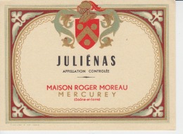 Julienas Mercurey Wine Label/etiquette De Vin - Ohne Zuordnung