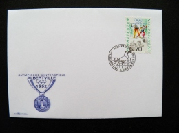 Cover Liechtenstein 1991 Sport Olympic Games Special Cancel Albertville 1992 Medal Fdc Ski Skiing - Lettres & Documents
