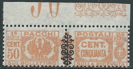 1945 LUOGOTENENZA PACCHI POSTALI 50 CENT MNH ** - E89 - Postpaketten