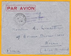 1945  Lettre Par Avion De Tananarive, Madagascar Vers Nice - Taxe Perçue Pénurie De Timbres - WW2 2e Guerre - Briefe U. Dokumente