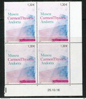 Museo Carmen Thyssen Andorra (Claude Monet, Henri Matisse, Paul Gauguin, Alfred Sisley) Bloc De 4 Neuf ** Coin Daté - Unused Stamps