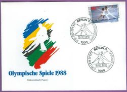 Jeux Olympiques De Séoul 1988 - Allemagne Enveloppe Timbre Sport Patinage Artistique Fdc 18/02/1988 - Figure Skating