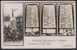 VIEILLE CARTE PHOTO ** MONUMENT DES GUERRIERS WAIMES ** ( BRYERES - CHAMPAGNE - GROSBOIS - LIBOMONT - REMONVAL Etc ) - Weismes