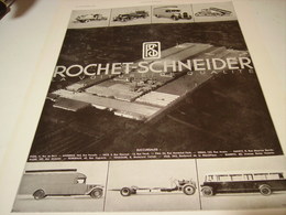 ANCIENNE PUBLICITE VOITURE ROCHET-SCHNEIDER CAMION DE QUALITE 1932 - Camions