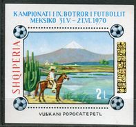 Albania 1970  Football Soccer World Cup Mexico  Block Mini Sheet Michel 38A MNH - 1970 – Mexico