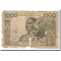 Billet, West African States, 1000 Francs, Undated (1959-65), KM:703Kg, AB - West African States