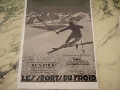 ANCIENNE PUBLICITE MAGASIN TUNMER LES SPORT DU FROID - Wintersport