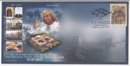 Dr A P J Abdul Kalam Memorial Cover 2017, Aerospace, Space Scientist, Physics, Missile Man, Nuclear Energy, Monument, - Asien