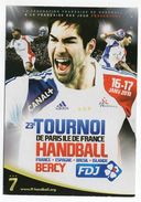Handball---2010-- Carte Publicitaire 23° Tournoi De Paris----pubs  FDJ-CANAL+-ADIDAS-- - Handball