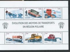 TAAF 560 565 Feuillet Moyens De Transport Régions Polaires Neuf ** MNH Sin Charmela - Unused Stamps