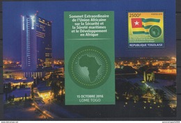 Togo 2016 - Mi. ? Sommet Union Africaine Africa Map Flag Drapeau Fahne 15 Octobre OFFICIAL Local Issue ** - Sellos