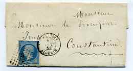 T15 DJIDJELLI + Losange PC 3724 Sur Napoleon YT N°14 / ALGERIE / Octobre 1858 / Ind 18 Côte 300€ - 1849-1876: Classic Period