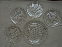 Vintage - Service à Poisson - Grand Plat + 4 Assiettes Made In GDR - Schalen Und Tabletts