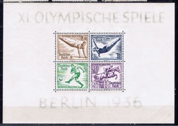 DR+ Deutsches Reich 1936 Mi Bl. 5 - 624-27 Mnh Olympische Spiele - Blocks & Kleinbögen