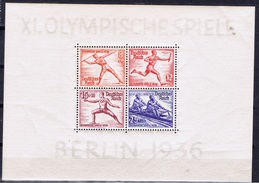 DR+ Deutsches Reich 1936 Mi Bl. 6 - 628-31 Mnh Olympische Spiele - Blocks & Kleinbögen