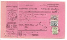 Finland.Postförskottadreskort  Kuopio>Kajaani 1912. 0,65M - Storia Postale