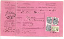 Finland.Postförskottadreskort  St Michel>Kajaani 1912. 0,65M PAIR - Covers & Documents