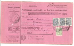 Finland.Postförskottadreskort  Wiipuri>Kajaani 1912. 0,65M STRIP - Storia Postale